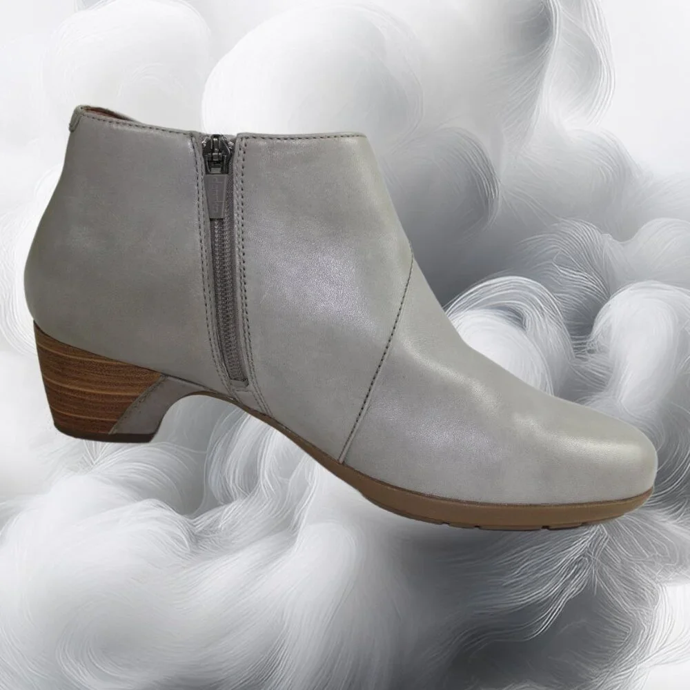 Dansko Darbie Anline Stone Grey Buckle Detail Ankle Shootie, Size 40,  US 9.5-10